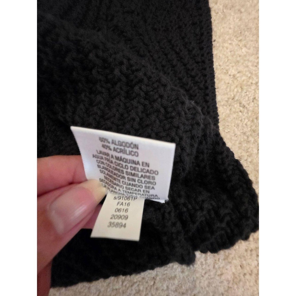 JM Collection Black Toggle Ribbed Collar Knit Open Cardigan Jacket PL - Picture 10 of 13